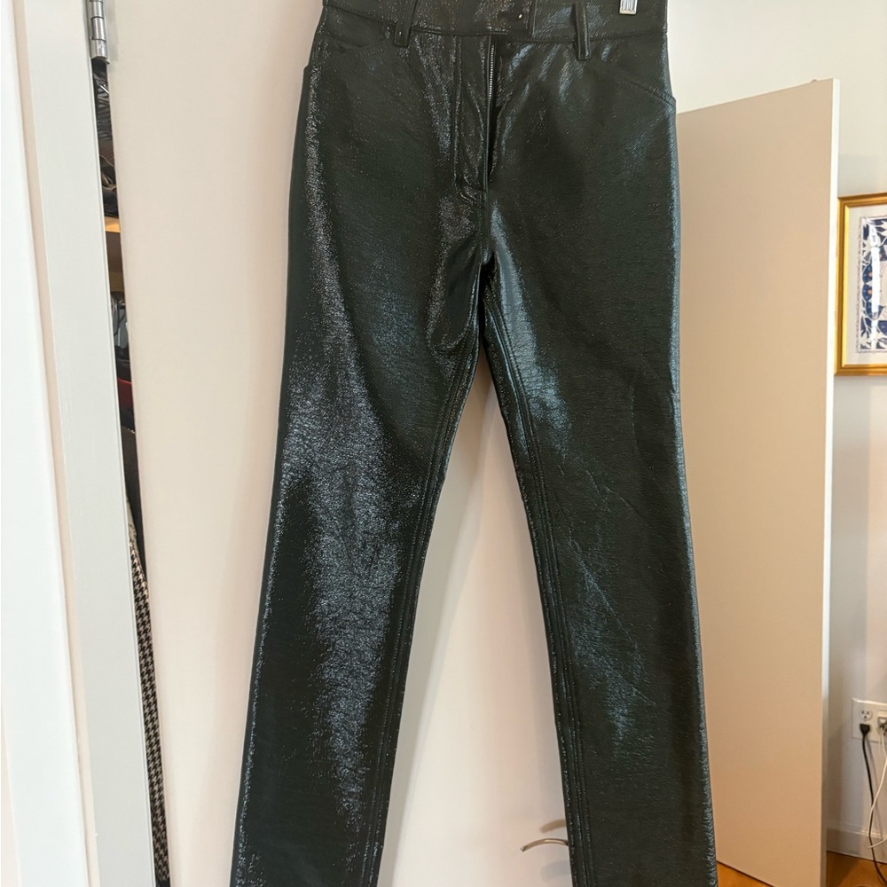 Courreges - new with tag - vinyl dark green pants - size 36